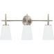 Driscoll 3 Light 24.5 inch Brushed Nickel Wall Bath Fixture Wall Light
