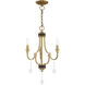 Glendale 3 Light 14 inch Antique Brass Mini Chandelier Ceiling Light