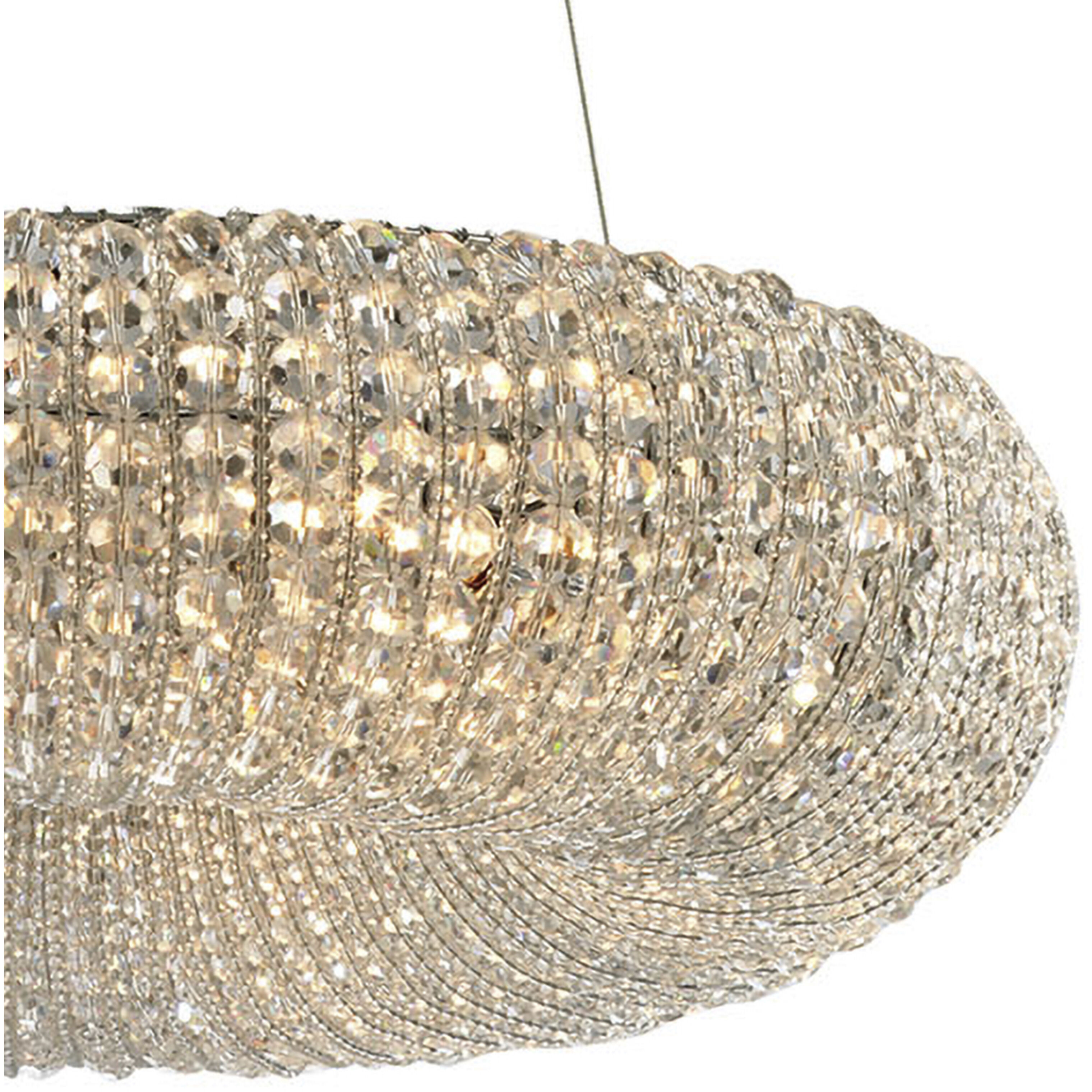Crystal Ring 10 Light 28 inch Polished Chrome Chandelier Ceiling Light