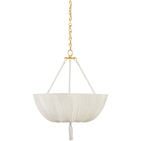 Carolina 3 Light 22 inch Aged Brass Pendant Ceiling Light