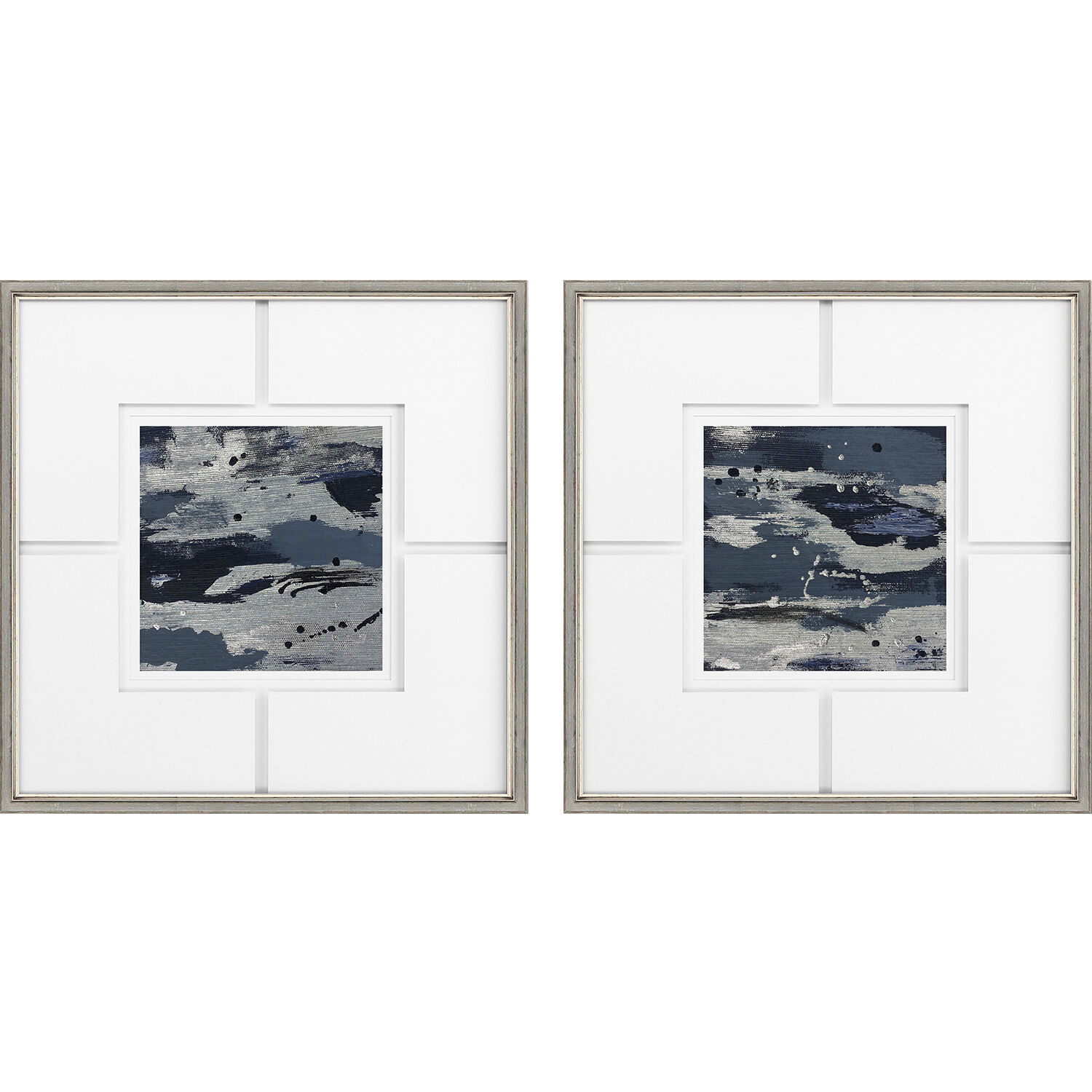 Imprint Blue and Black and Metallic Framed Art, The Studio