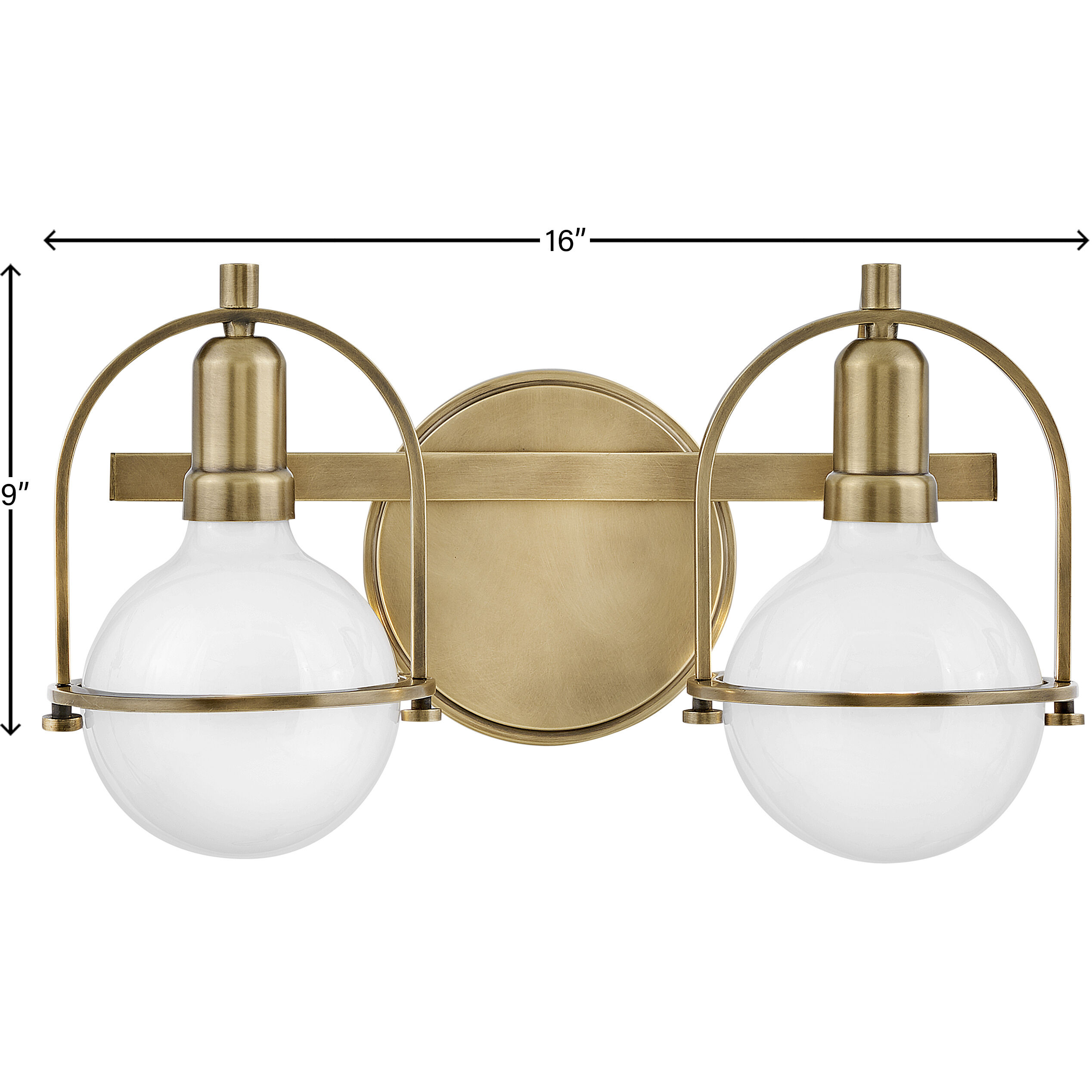 Somerset 2 Light 16 inch Heritage Brass Vanity Light Wall Light