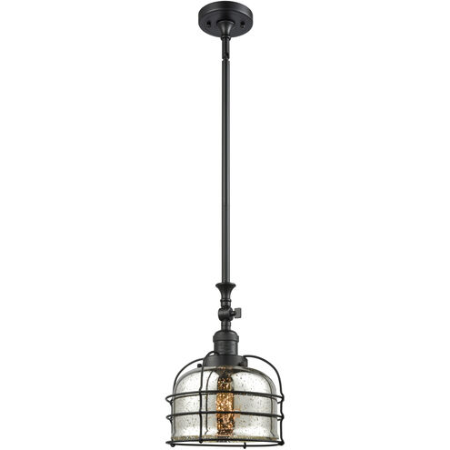 Franklin Restoration Bell Cage 1 Light 9 inch Matte Black Mini Pendant Ceiling Light in Incandescent, Silver Plated Mercury, Franklin Restoration