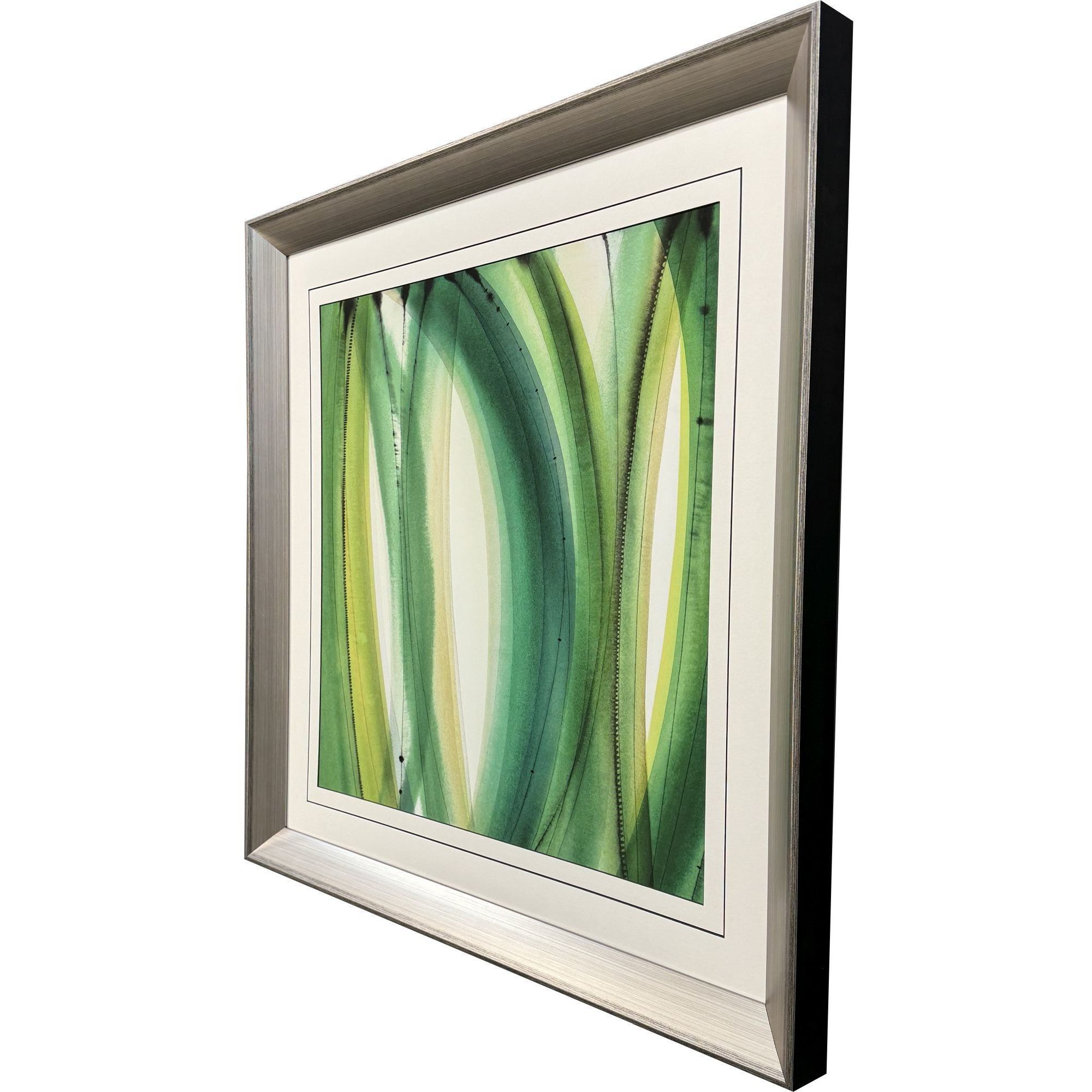 Viridian Green and Black and White Framed Art