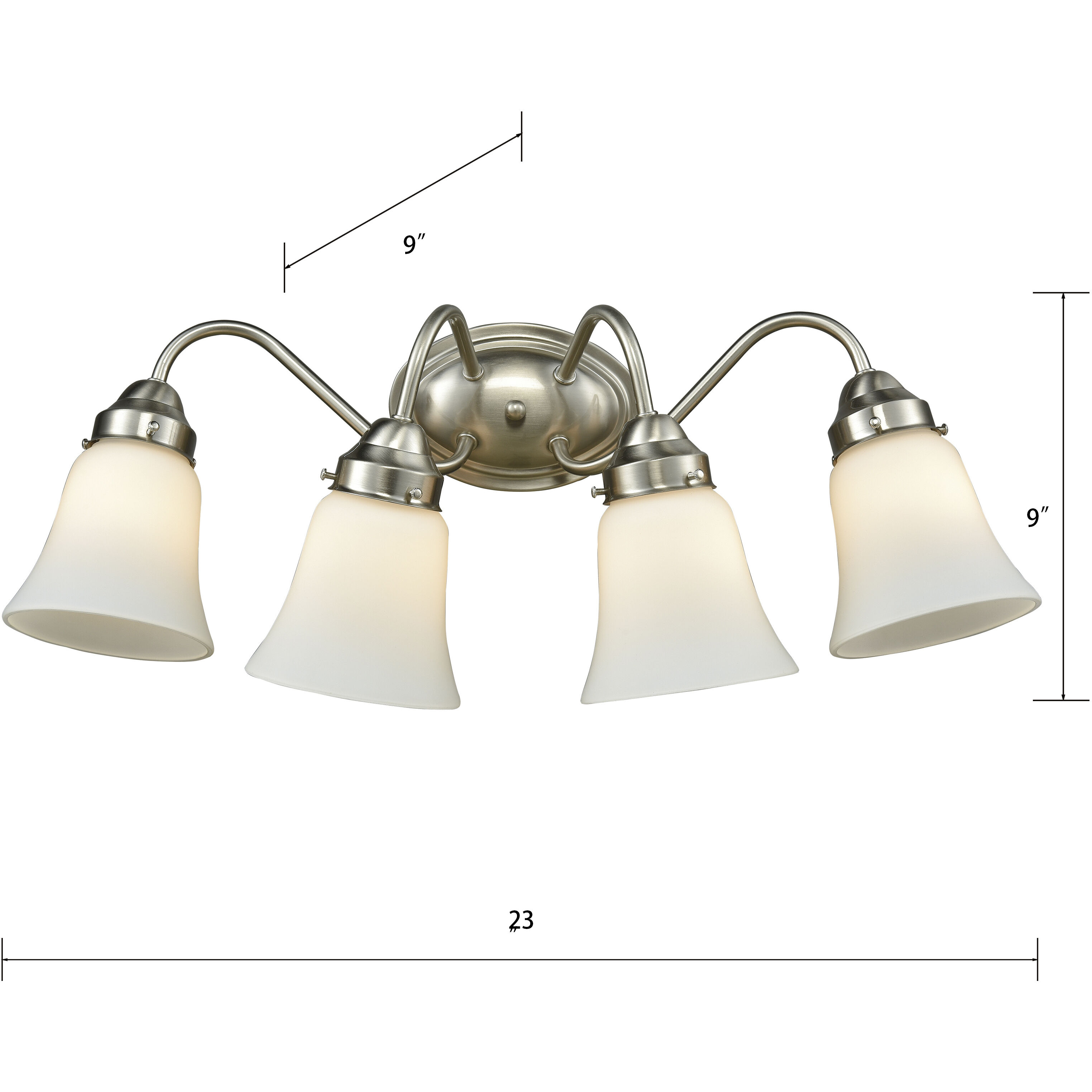 Califon 4 Light 23 inch Brushed Nickel Vanity Light Wall Light