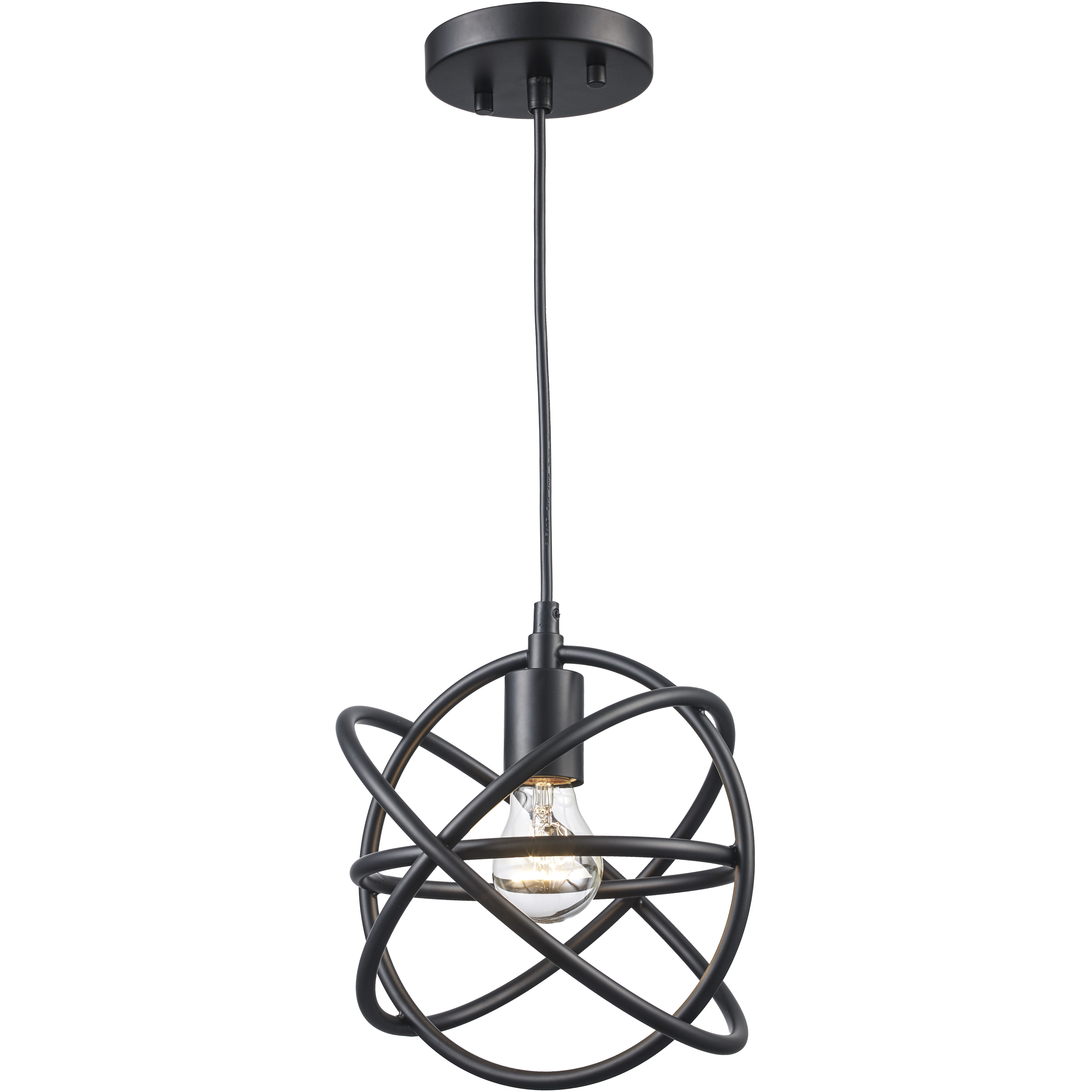 Lyra 1 Light 10 inch Black Pendant Ceiling Light