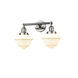 Franklin Restoration Small Oxford 2 Light 17 inch Polished Nickel Bath Vanity Light Wall Light in Matte White Glass, Franklin Restoration