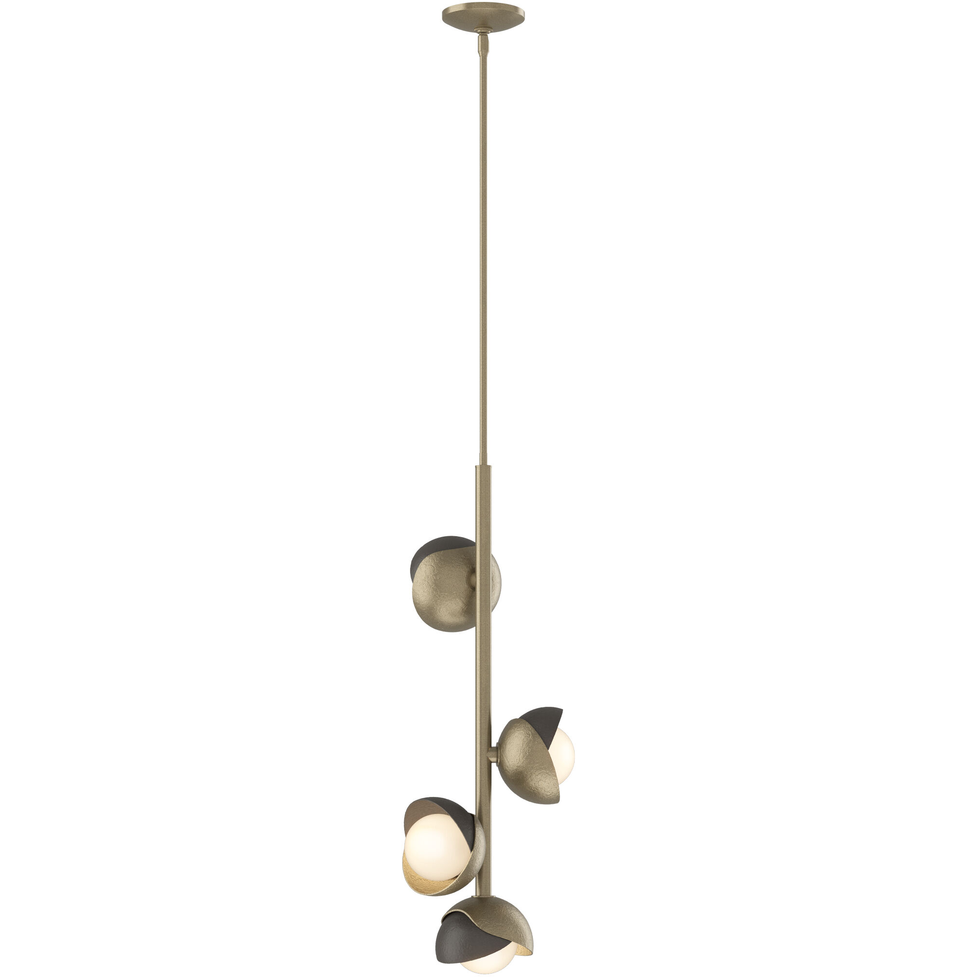 Brooklyn 4 Light 11.6 inch Soft Gold and Dark Smoke Vertical Pendant Ceiling Light in Soft Gold/Dark Smoke