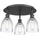 Brookfield 3 Light 17.5 inch Matte Black Flush Mount Ceiling Light in Clear