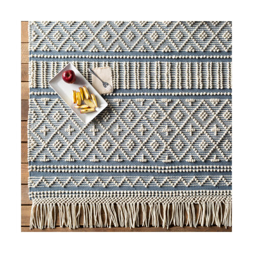 Farmhouse Tassels 108 X 72 inch Blue Rug in 6 X 9, Rectangle