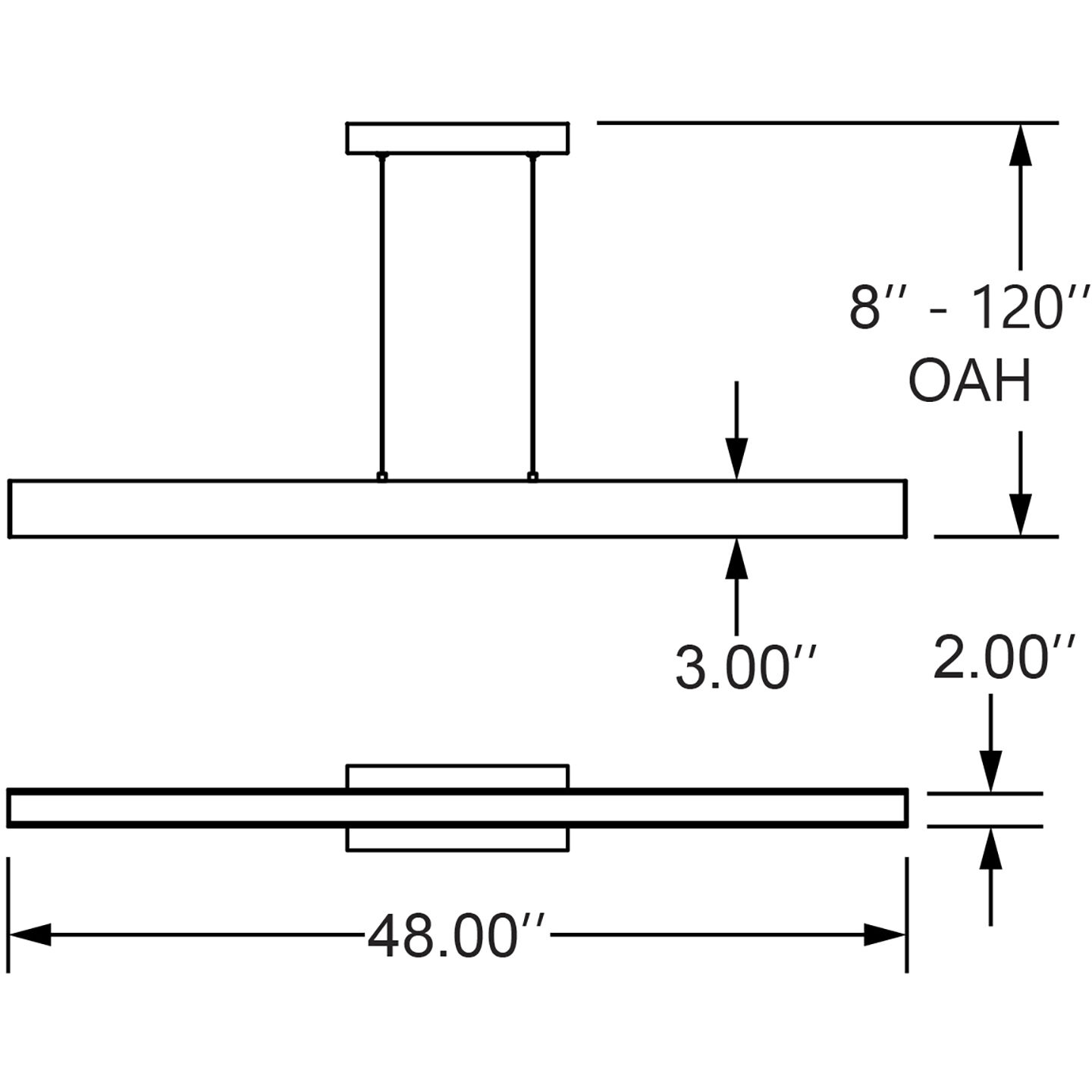 Form Dual LED 2 inch Gray Pendant Ceiling Light