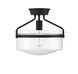 Modern 1 Light 13.25 inch Matte Black Semi-Flush Ceiling Light