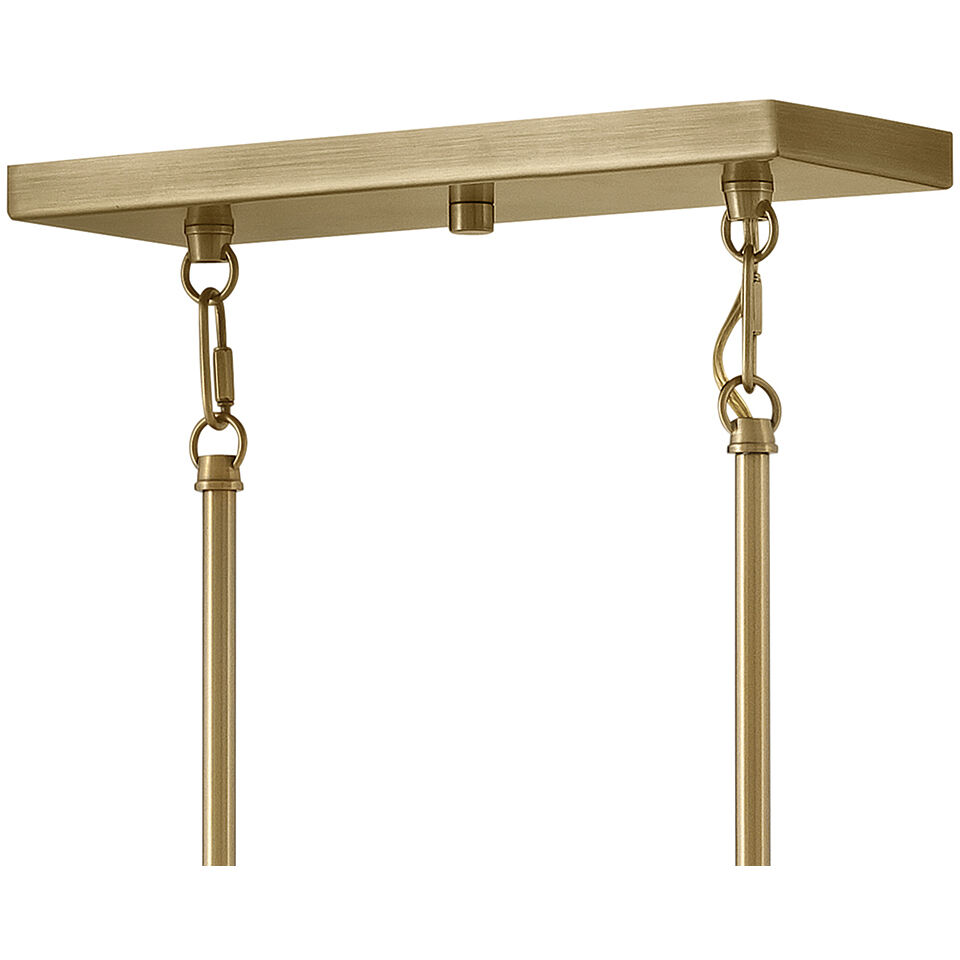 Lewis 44.25 inch Heritage Brass Indoor Linear Chandelier Ceiling Light