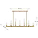 Carina 13 Light 47.5 inch Warm Brass Linear Chandelier Ceiling Light