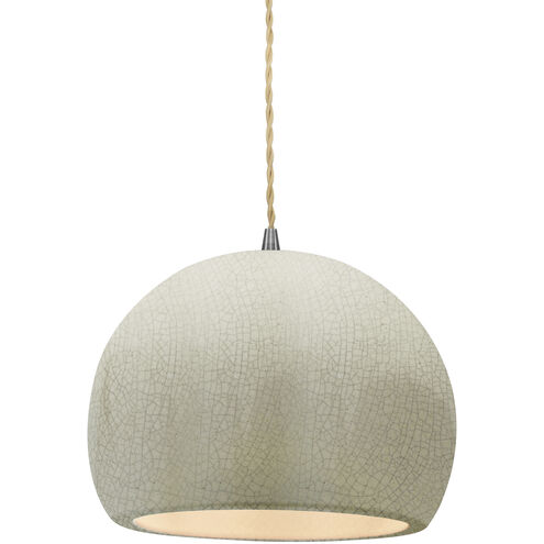 Radiance LED 7 inch Brushed Nickel and White Crackle Pendant Ceiling Light