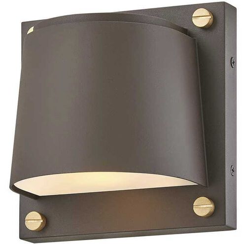 Coastal Elements Scout LED 7 inch Architectural Bronze with Brass Outdoor Wall Mount Lantern