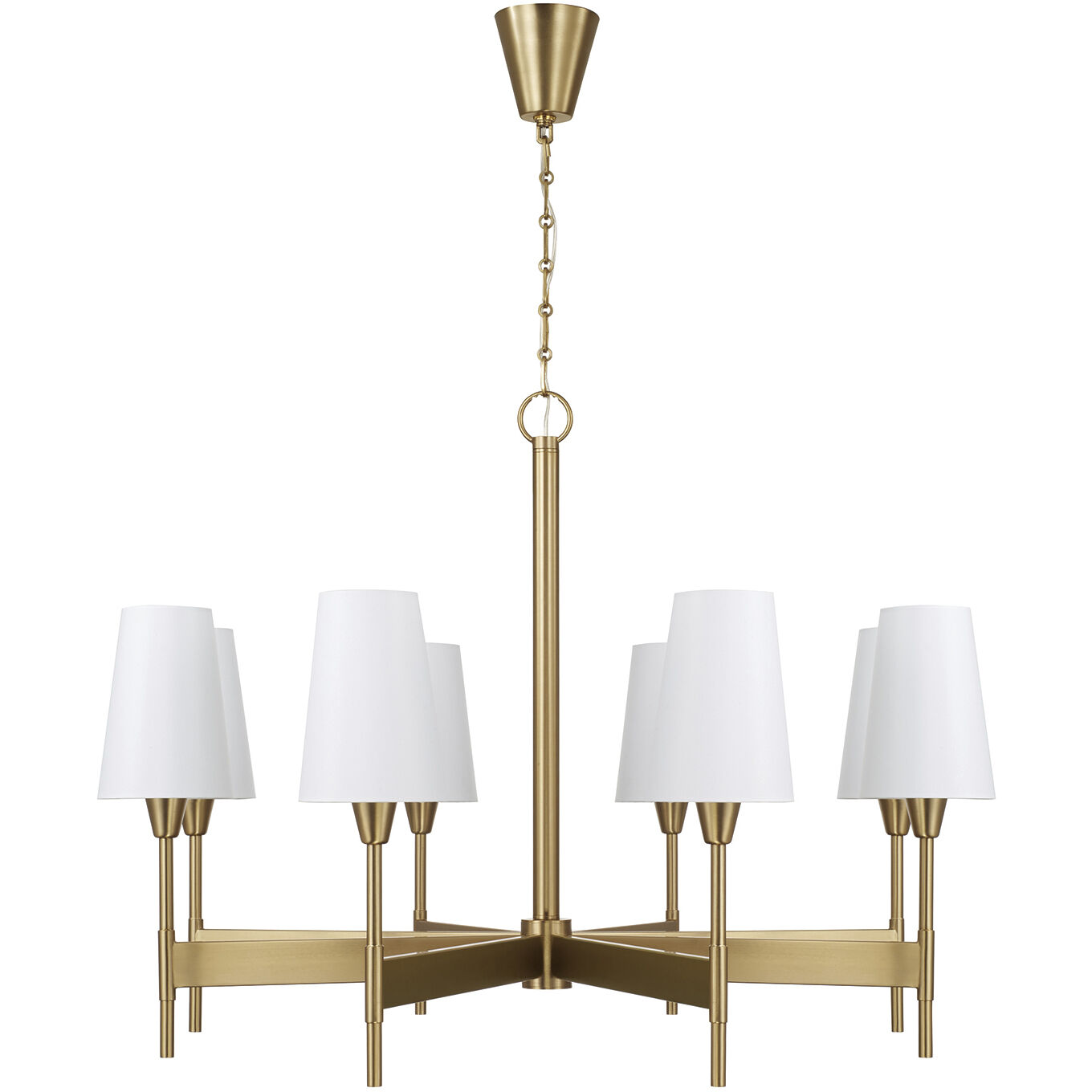 Leland 8 Light 42 inch Aged Brass Chandelier Ceiling Light