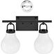 Mansfield 2 Light 16 inch Matte Black Vanity Light Wall Light