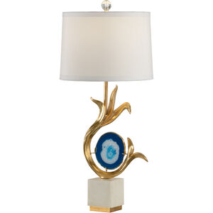 Wildwood 32 inch 100 watt Gold Leaf Table Lamp Portable Light