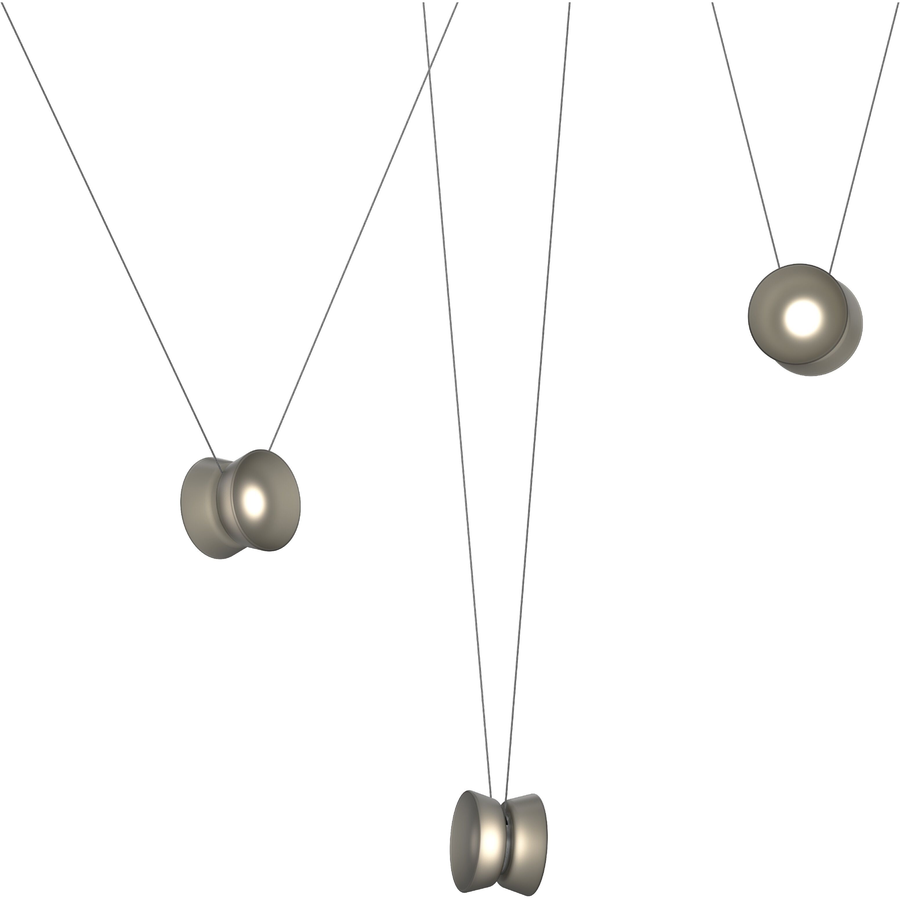 Yo LED 79 inch Natural Anodized Statement Pendant Ceiling Light in Smoke Glass