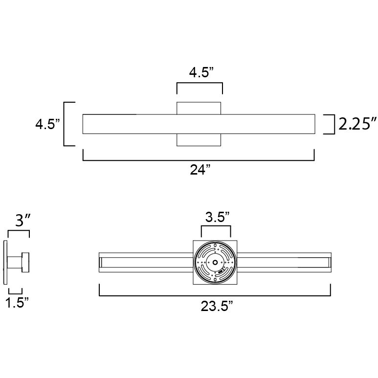 Alumilux Sideline LED 4.5 inch Black Outdoor Wall Mount