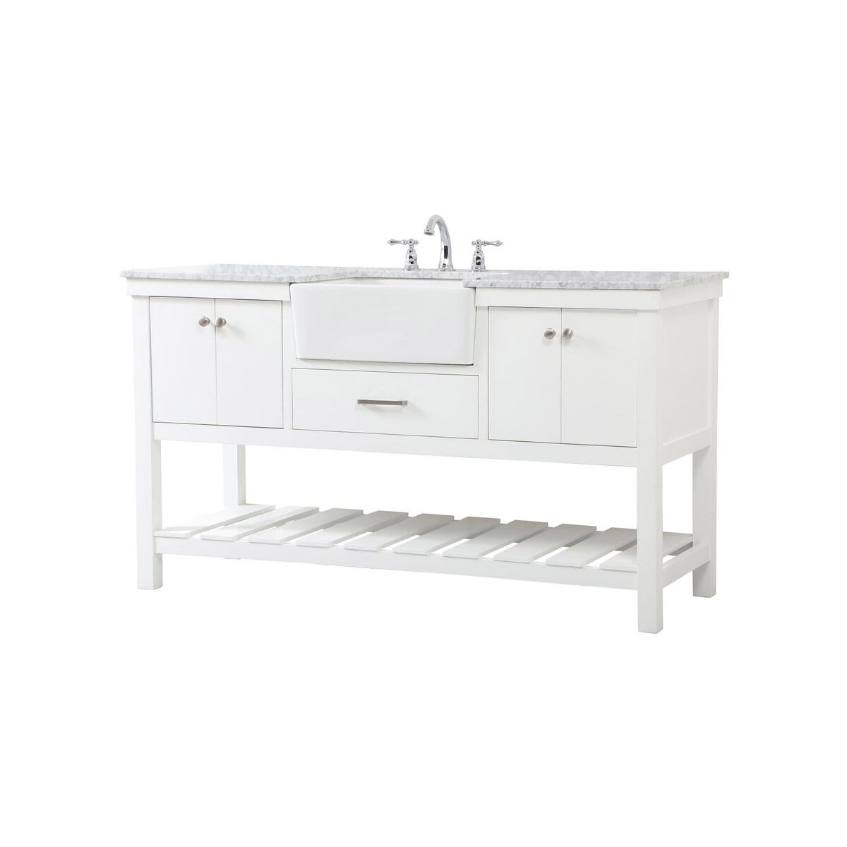 Clement 60 X 22 X 34.13 inch White Bathroom Vanity Cabinet