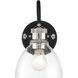 Monico 1 Light 7 inch Coal/Polished Nickel Bath Light Wall Light
