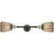 Franklin Restoration Chatham 2 Light 6 inch Black Antique Brass Bath Vanity Light Wall Light in Mercury Glass, Franklin Restoration