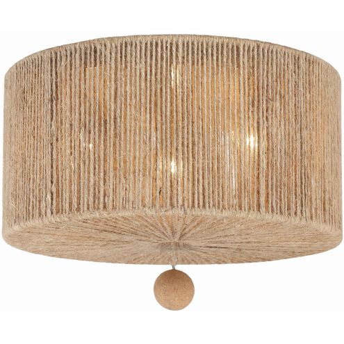 Jessa 3 Light 16 inch Burnished Silver Flush Ceiling Light