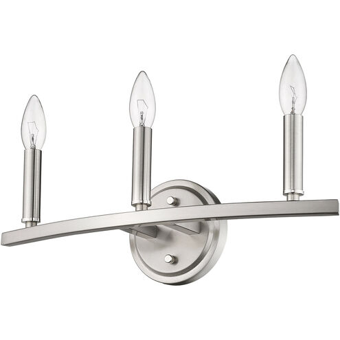 Sawyer 3 Light 18 inch Satin Nickel Vanity Light Wall Light