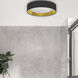 Modern LED 15 inch Polished Chrome Flush Mount Ceiling Light in Black/Gold Jewel Tone