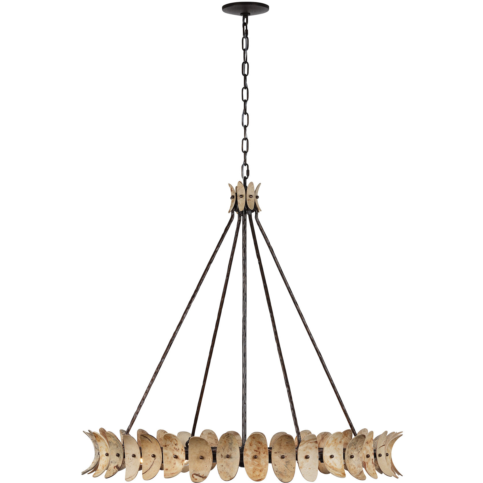 Monarch 8 Light 36 inch Champagne Mist with Coconut Shell Chandelier Ceiling Light