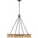Monarch 8 Light 36 inch Champagne Mist with Coconut Shell Chandelier Ceiling Light