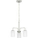 Merry 3 Light 18 inch Brushed Nickel Linear Chandelier Ceiling Light