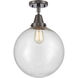 Beacon 1 Light 12 inch Oil Rubbed Bronze Flush Mount Ceiling Light in Seedy Glass