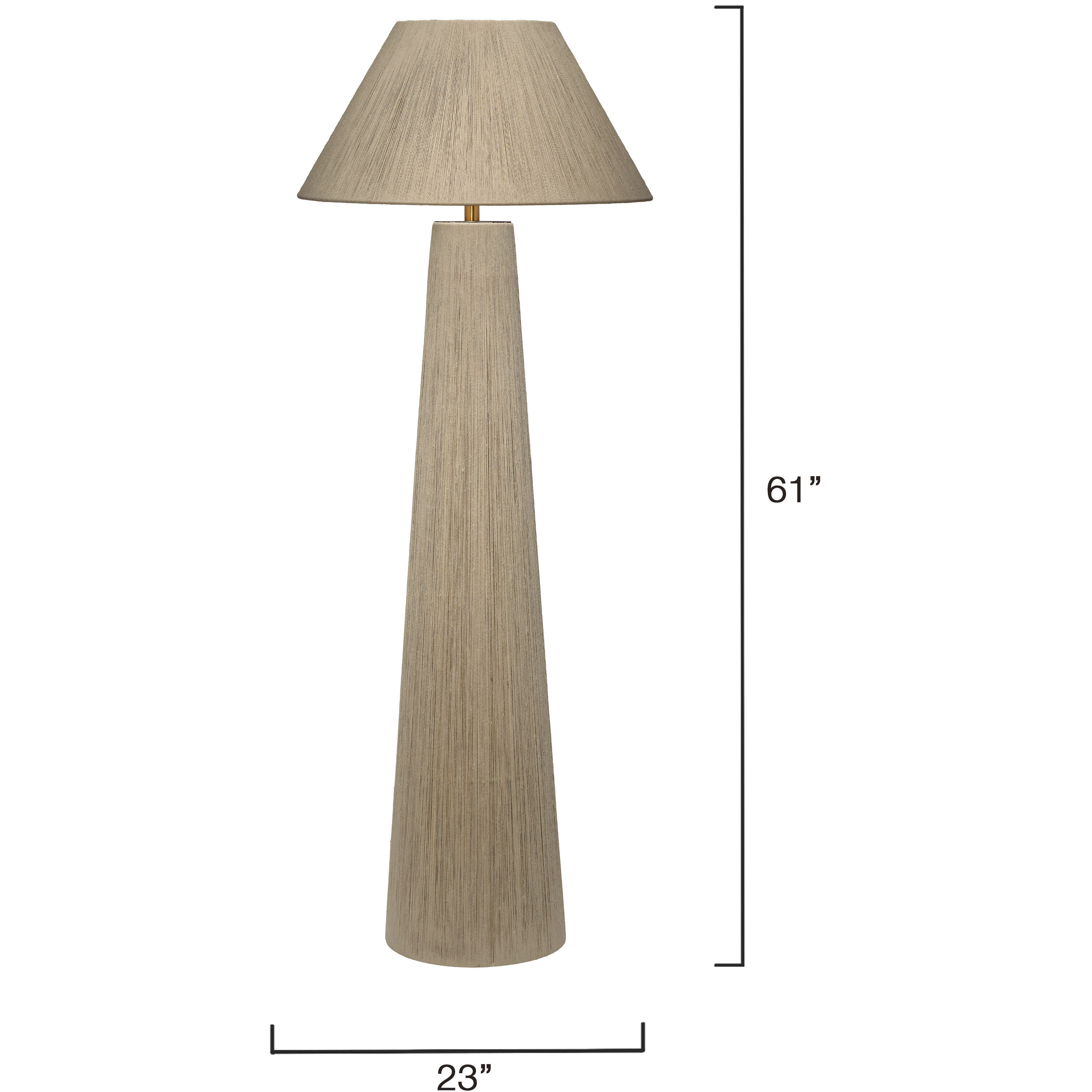 Tension 61 inch 150.00 watt Cream Jute Rope and Antique Brass Floor Lamp Portable Light