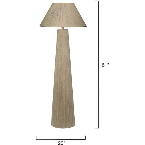 Tension 61 inch 150.00 watt Cream Jute Rope and Antique Brass Floor Lamp Portable Light