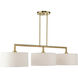 Meridian Linear Chandelier Ceiling Light in Antique Brass