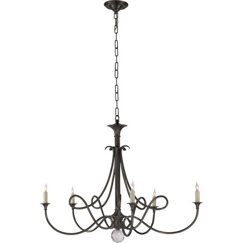 Eric Cohler Double Twist 5 Light 36 inch Bronze Chandelier Ceiling Light, Large