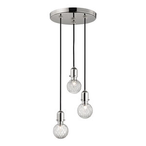 Marlow 3 Light 10 inch Polished Nickel Pendant Ceiling Light