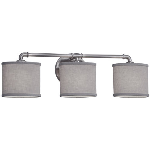 Textile 26.25 inch Brushed Nickel Bath Bar Wall Light