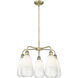 Ballston Brookhaven Almond 5 Light 24.5 inch Antique Brass Chandelier Ceiling Light in Opal Glass