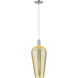Downtown Urban Chelsea 1 Light 8 inch Brushed Satin Nickel Mini Pendant Ceiling Light in Mercury Glass