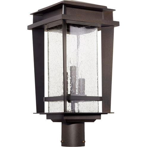 Easton 3 Light 21 inch Oiled Bronze Outdoor Post Lantern, Quorum Home