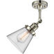 Franklin Restoration Small Cone 1 Light 6 inch Polished Nickel Sconce Wall Light in Clear Glass, Franklin Restoration