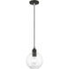 Downtown 1 Light 8 inch Black with Brushed Nickel Accents Pendant Ceiling Light, Sphere