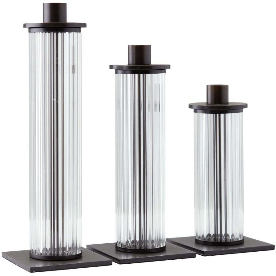 Wimble Clear Candleholders, Set of 3