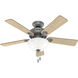 Swanson 44 inch Matte Silver with Autumn Walnut/Natural Wood Blades Ceiling Fan