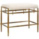 Karleen Antique Brass and Ivory Chenille Bench