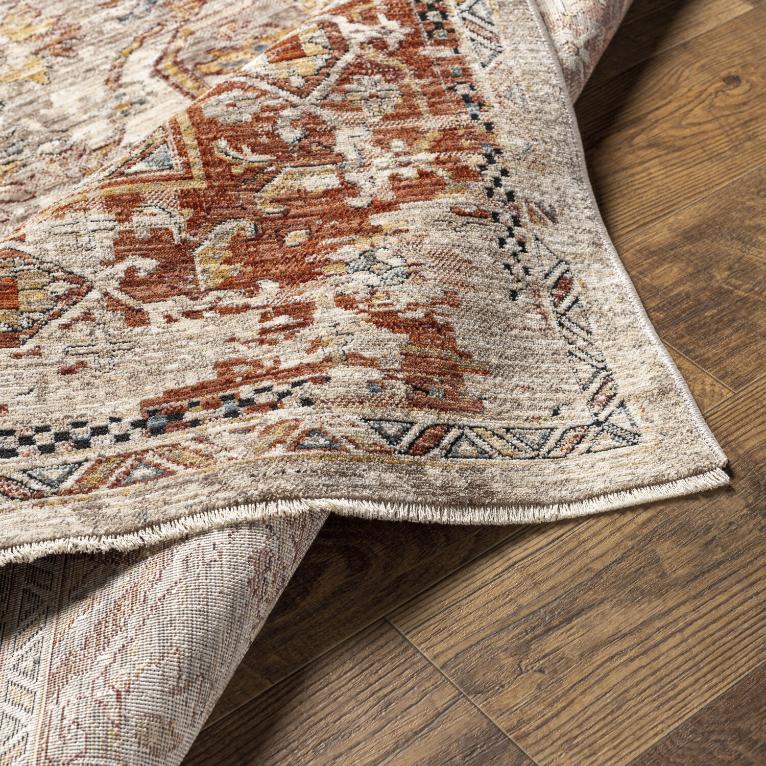 Aspendos 123 X 94 inch Brick Red Rug, Rectangle